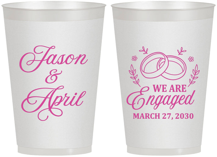 Personalized Engagement 12 oz Frosted Cups - We Are Engaged | 10003