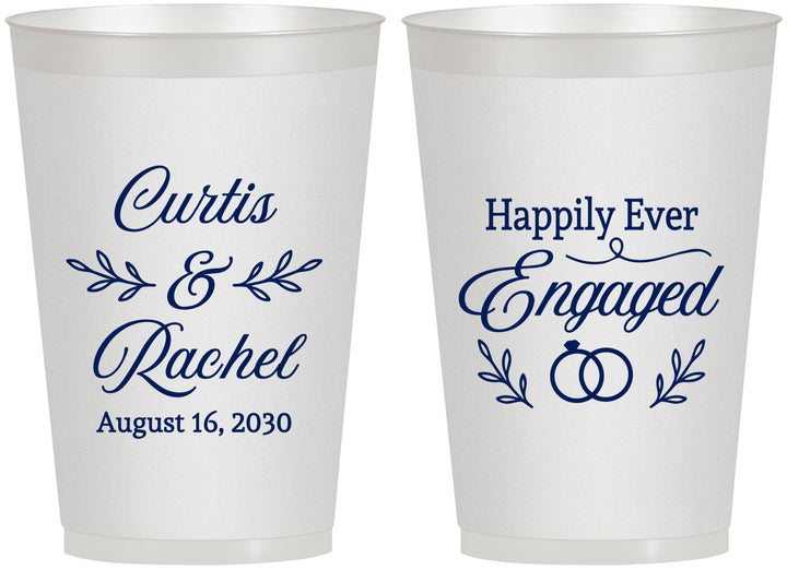 Personalized Engagement 12 oz Frosted Cups - Happily Ever Engaged | 10004