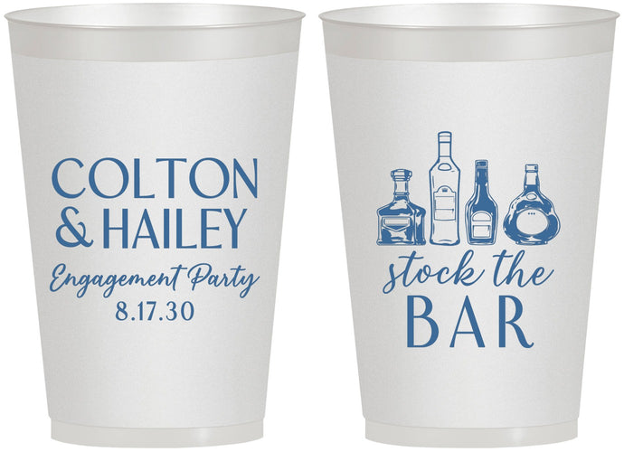 Personalized Engagement 12 oz Frosted Cups - Stock The Bar | 10005