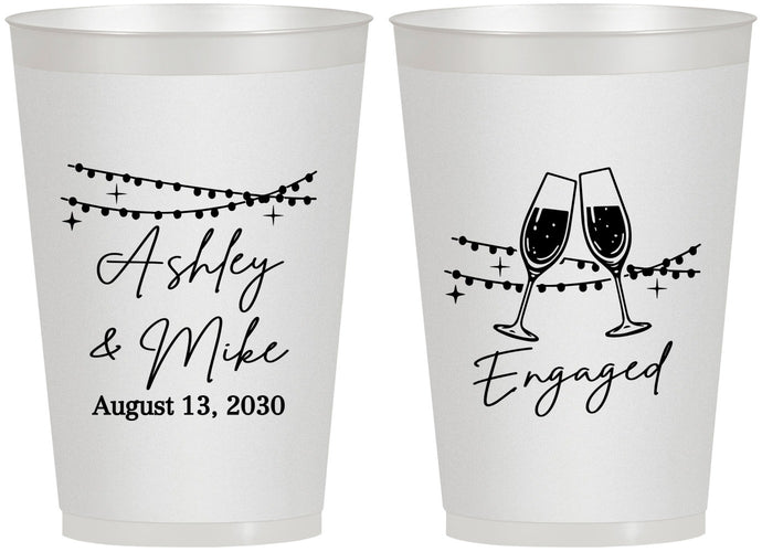 Personalized Engagement 12 oz Frosted Cups - Engaged | 10007