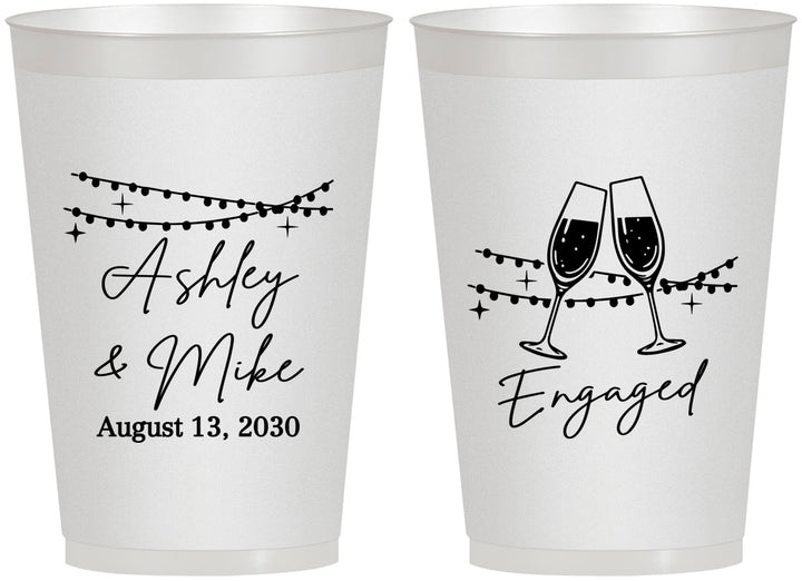Personalized Engagement 12 oz Frosted Cups - Engaged | 10007