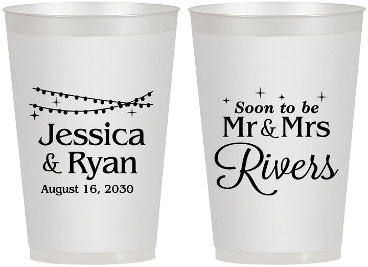 Personalized Engagement 12 oz Frosted Cups - Soon To Be Mr And Mrs | 10008