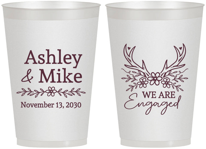 Personalized Engagement 12 oz Frosted Cups - We Are Engaged | 10009