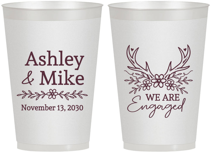 Personalized Engagement 12 oz Frosted Cups - We Are Engaged | 10009