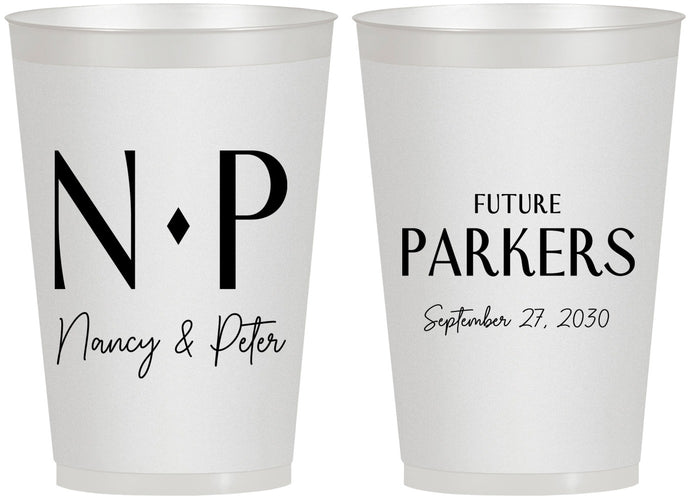 Personalized Engagement 12 oz Frosted Cups - Future | 10010