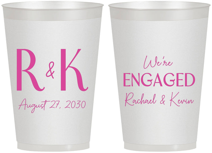 Personalized Engagement 12 oz Frosted Cups - We Are Engaged | 10011