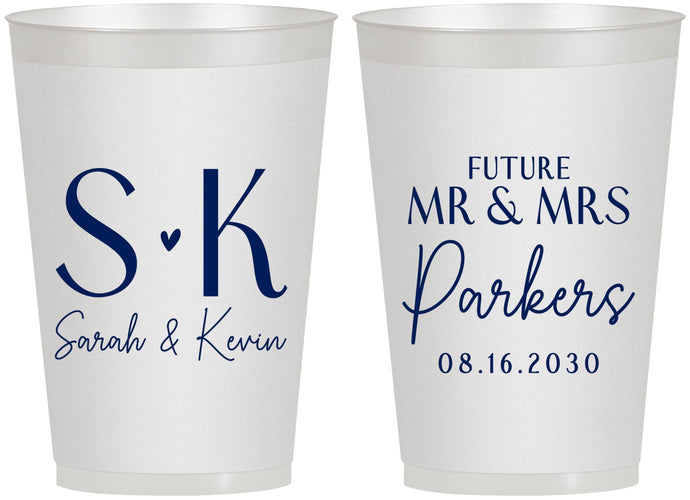 Personalized Engagement 12 oz Frosted Cups - Future Mr And Mrs | 10012
