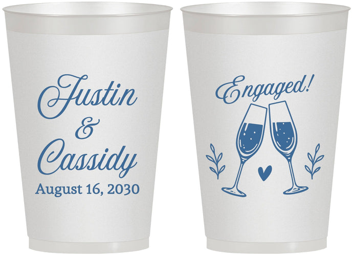 Personalized Engagement 12 oz Frosted Cups - Engaged | 10013