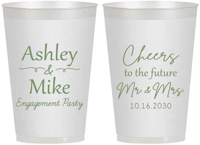 Personalized Engagement 12 oz Frosted Cups - Future Mr And Mrs | 10014