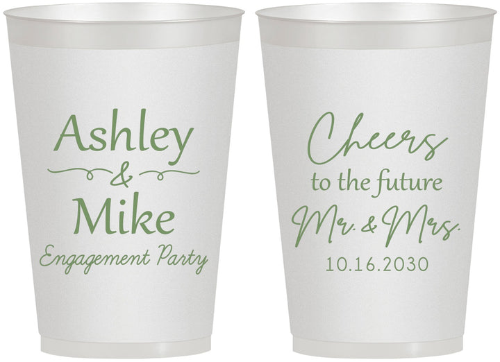 Personalized Engagement 12 oz Frosted Cups - Future Mr And Mrs | 10014