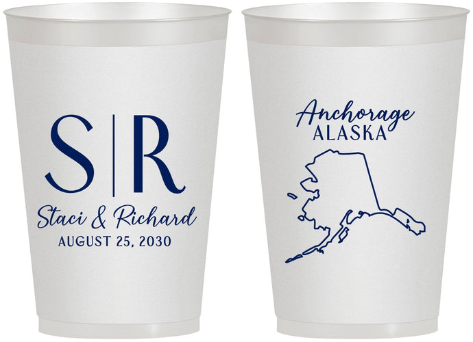 Personalized Wedding 12 oz Frosted Cups - Alaska | 101