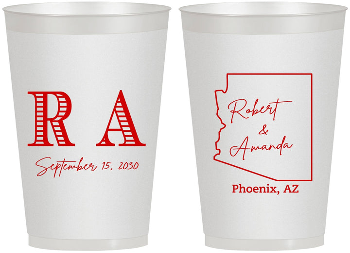 Personalized Wedding 12 oz Frosted Cups - Arizona | 102