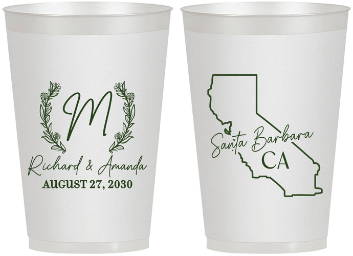 Personalized Wedding 12 oz Frosted Cups - California | 104