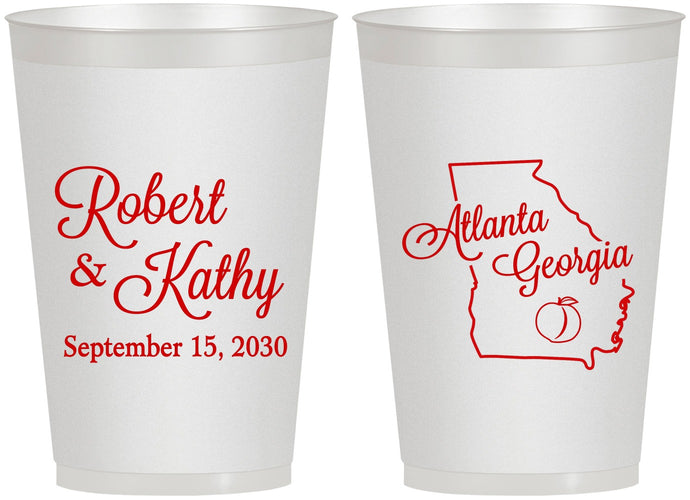 Personalized Wedding 12 oz Frosted Cups - Georgia | 109