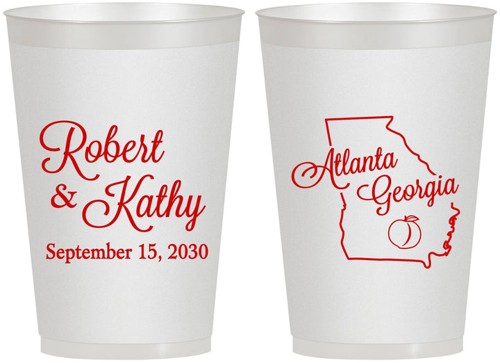 Personalized Wedding 12 oz Frosted Cups - Georgia | 109