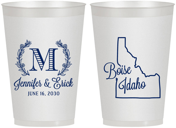 Personalized Wedding 12 oz Frosted Cups - Idaho | 111