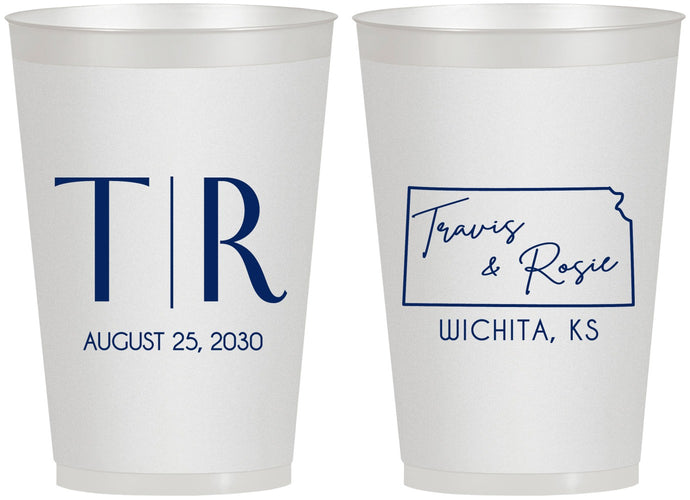 Personalized Wedding 12 oz Frosted Cups - Kansas | 115