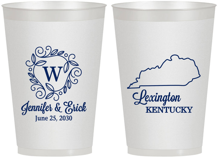 Personalized Wedding 12 oz Frosted Cups - Kentucky | 116