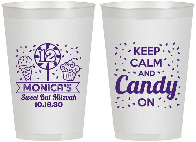 Personalized Bat Mitzvah 12 oz Frosted Cups - 12th Birthday Cupcake | 120001