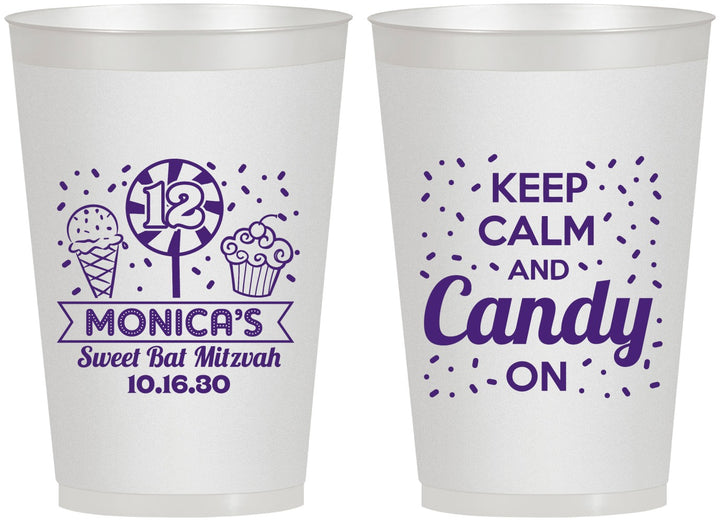 Personalized Bat Mitzvah 12 oz Frosted Cups - 12th Birthday Cupcake | 120001