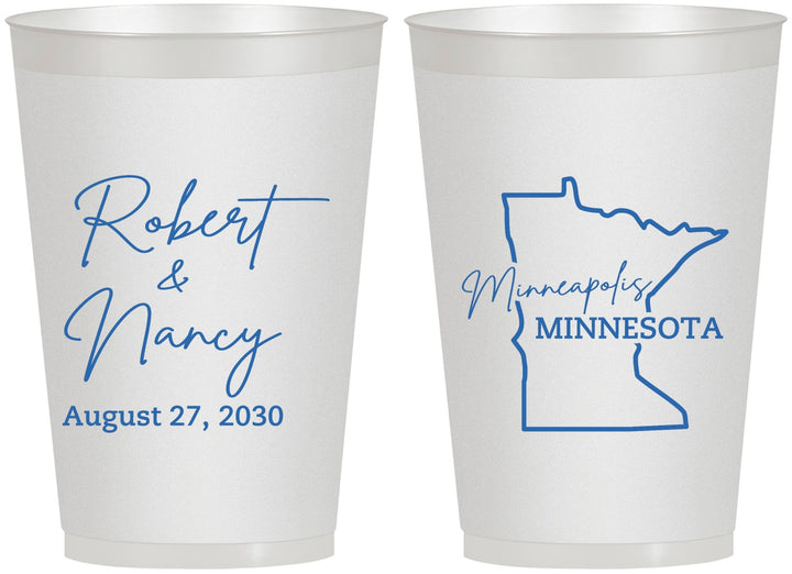 Personalized Wedding 12 oz Frosted Cups - Minnesota | 122