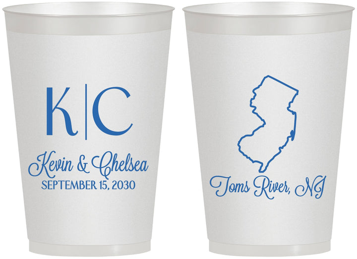 Personalized Wedding 12 oz Frosted Cups - New Jersey | 129