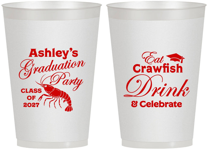Personalized Graduation 12 oz Frosted Cups - Class Of 2027 Crawfish Boil | 130000