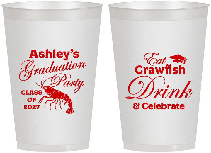 Personalized Graduation 12 oz Frosted Cups - Class Of 2027 Crawfish Boil | 130000