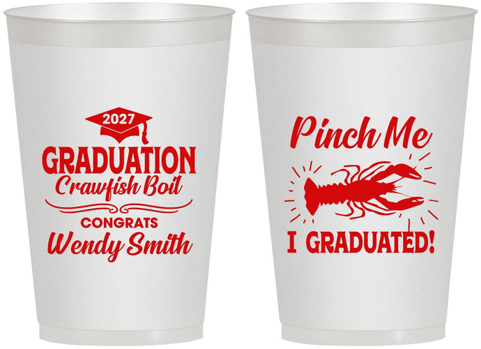 Personalized Graduation 12 oz Frosted Cups - Class Of 2027 Crawfish Boil | 130001