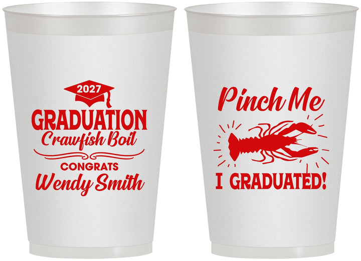 Personalized Graduation 12 oz Frosted Cups - Class Of 2027 Crawfish Boil | 130001