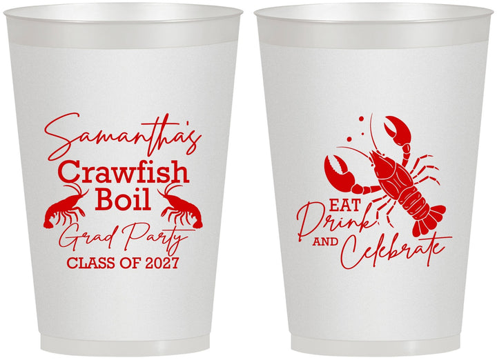 Personalized Graduation 12 oz Frosted Cups - Class Of 2027 Crawfish Boil | 130002