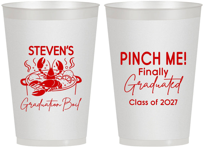 Personalized Graduation 12 oz Frosted Cups - Class Of 2027 Crawfish Boil | 130004