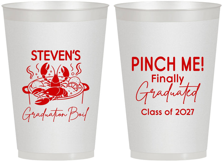 Personalized Graduation 12 oz Frosted Cups - Class Of 2027 Crawfish Boil | 130004