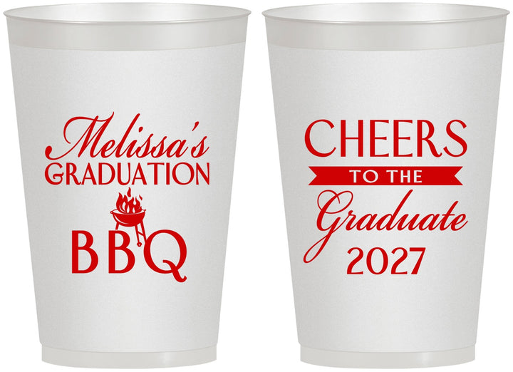 Personalized Graduation 12 oz Frosted Cups - Class Of 2027 Bbq | 130006