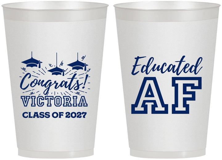 Personalized Graduation 12 oz Frosted Cups - Class Of 2027 Educated Af | 130017