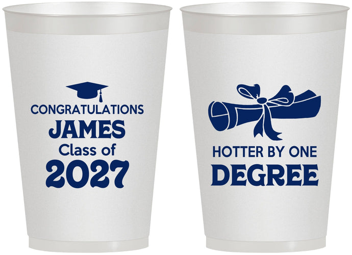 Personalized Graduation 12 oz Frosted Cups - Class Of 2027 Hotter Degree | 130022