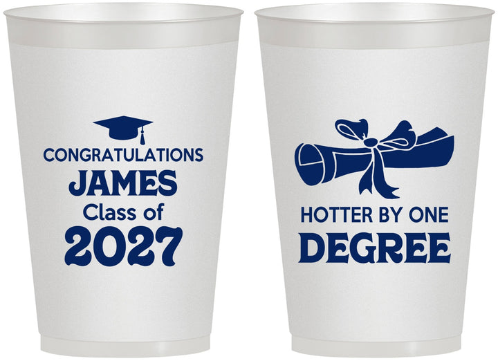 Personalized Graduation 12 oz Frosted Cups - Class Of 2027 Hotter Degree | 130022