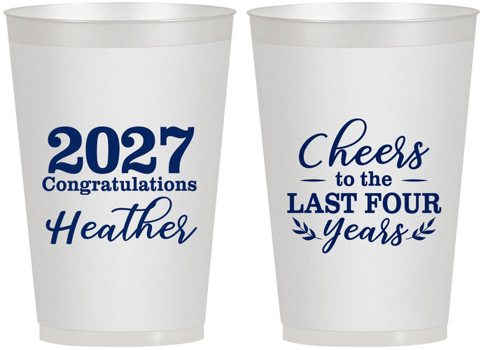 Personalized Graduation 12 oz Frosted Cups - Class Of 2027 Last Four Years | 130023