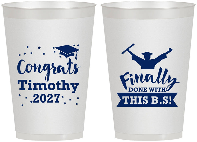 Personalized Graduation 12 oz Frosted Cups - Class Of 2027 Done With Bs | 130025