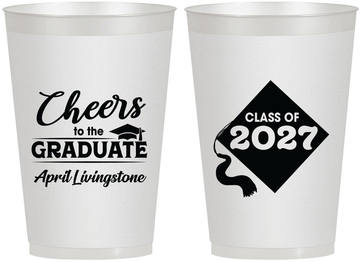 Personalized Graduation 12 oz Frosted Cups - Class Of 2027 Tassel Hassel | 130033
