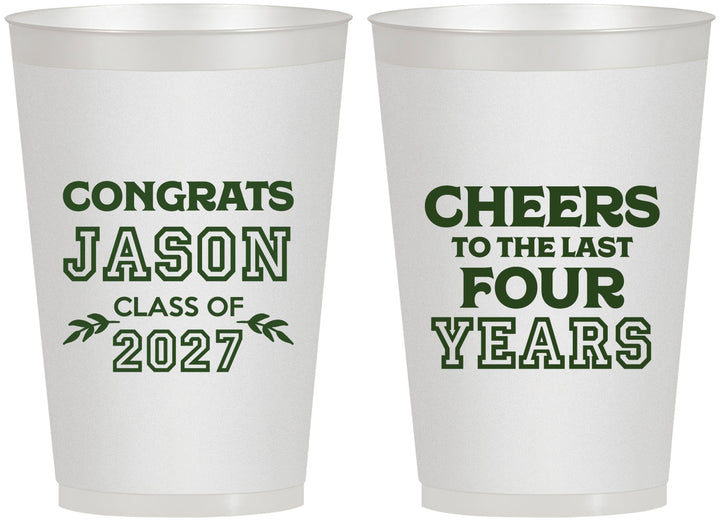 Personalized Graduation 12 oz Frosted Cups - Class Of 2027 Last Four Years | 130036
