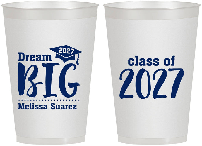 Personalized Graduation 12 oz Frosted Cups - Class Of 2027 Dream Big | 130038