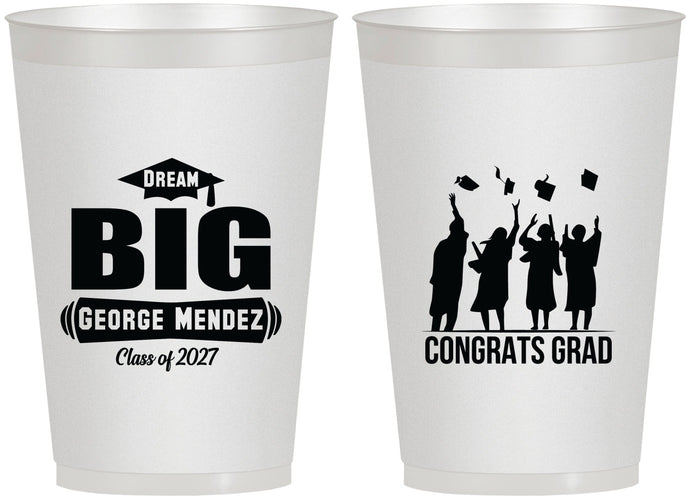 Personalized Graduation 12 oz Frosted Cups - Class Of 2027 Dream Big | 130039