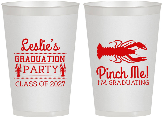 Personalized Graduation 12 oz Frosted Cups - Class Of 2027 Crawfish Boil | 130042