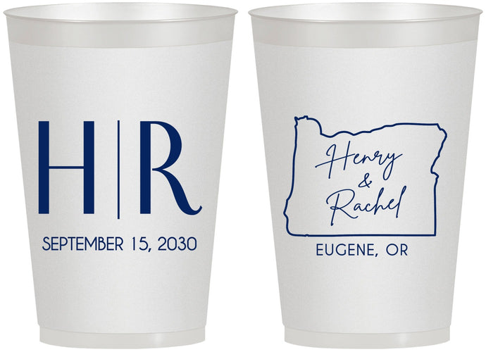 Personalized Wedding 12 oz Frosted Cups - Oregon | 136