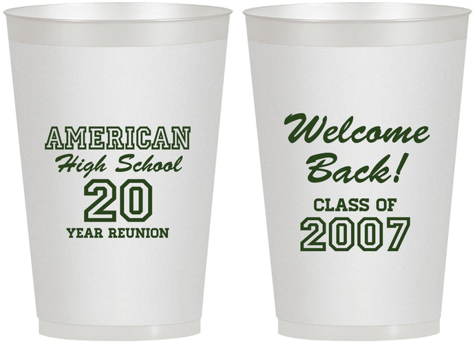 Personalized Class Reunion 12 oz Frosted Cups - Class Of 2007 20 Year | 140001