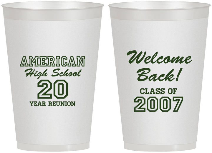 Personalized Class Reunion 12 oz Frosted Cups - Class Of 2007 20 Year | 140001