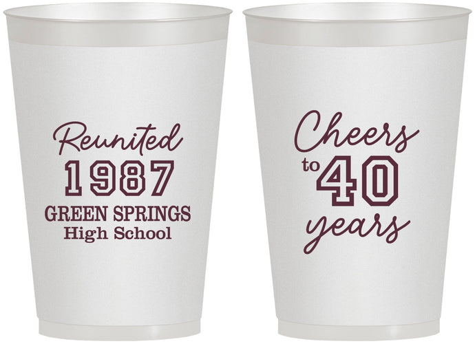 Personalized Class Reunion 12 oz Frosted Cups - Class Of 1987 40 Year | 140003