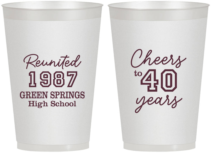 Personalized Class Reunion 12 oz Frosted Cups - Class Of 1987 40 Year | 140003