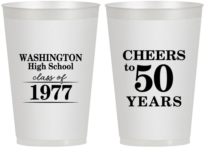 Personalized Class Reunion 12 oz Frosted Cups - Class Of 1977 50 Year | 140004
